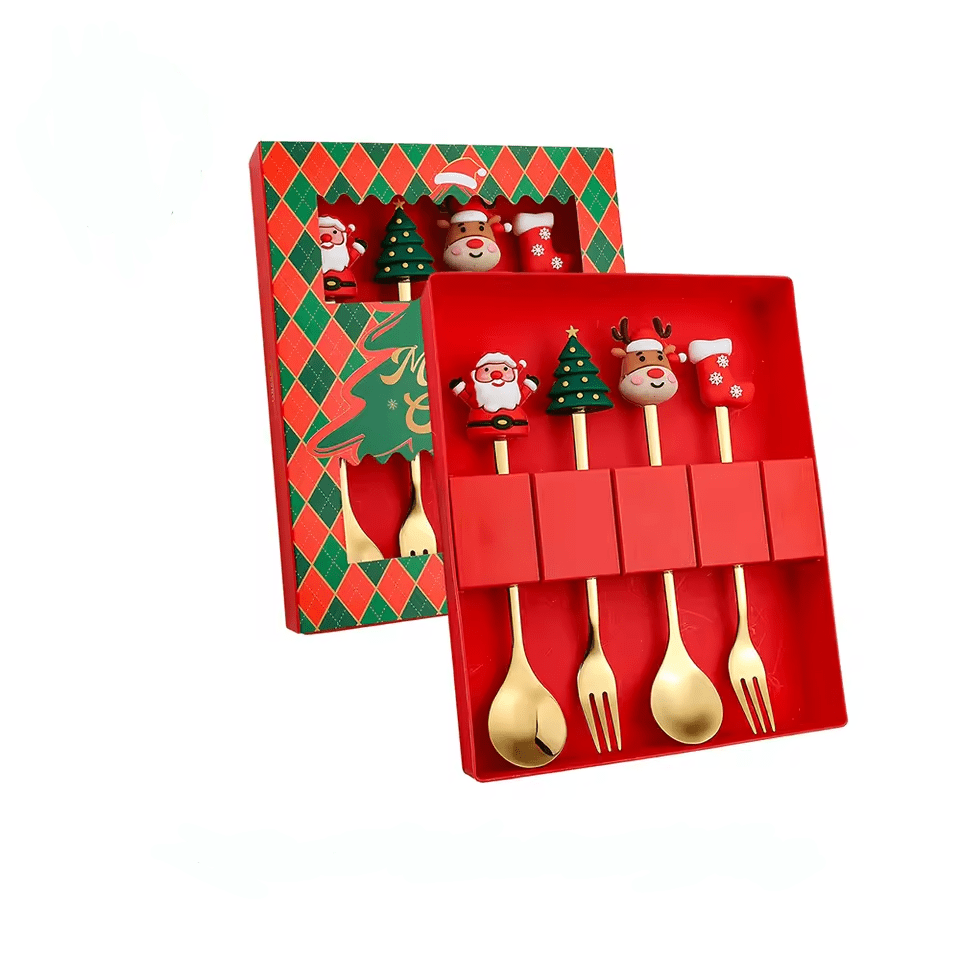 4 - Piece Christmas Spoon Set - Fuze Snow