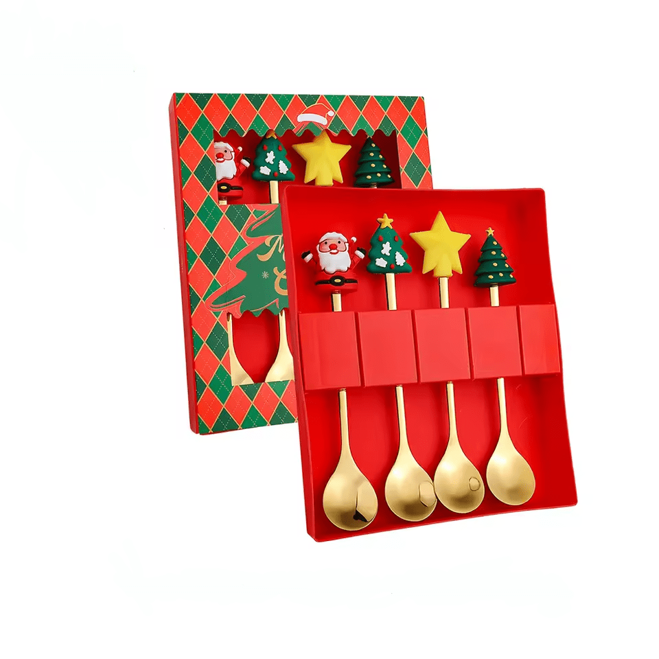 4 - Piece Christmas Spoon Set - Fuze Snow